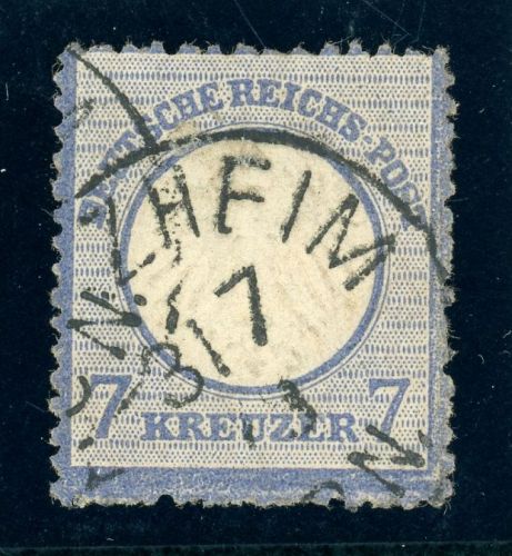 Deutsches Reich 10R Gestempelt 7 Kr. ultramarin