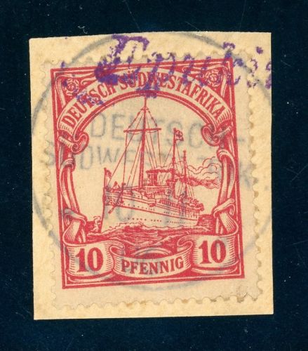 Dsw Stempel 13 Briefstück Epukiro 10.11.06, viol. Wdst a. Kab.-Bfst. 10 Pfg.