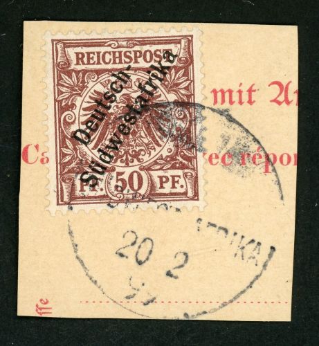 Dsw Stempel 10 Briefstück 20.2.99, Wdst. I ohne Ort a. Kab-Bfst. mit 50 Pfg.
