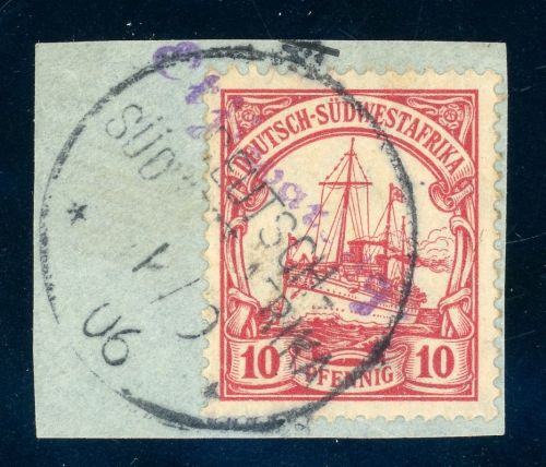 Dsw Stempel 26 Briefstück Otjiwarongo 1/9 06, viol. Wdst.