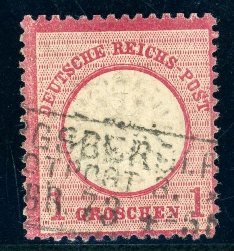 Deutsches Reich 19V Gestempelt 1 Gr. karmin mit Plf. "gebrochenes N in Groschen"
