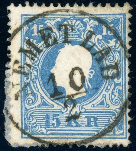 15II Gestempelt NEMETLAD 10/2, K1 ideal a. 15 Kr. blau