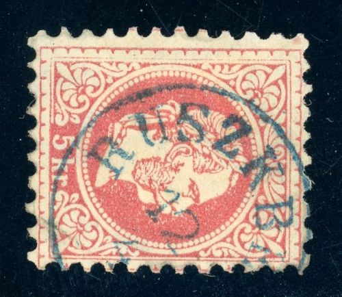 37I Gestempelt RUSZKBERG 12/4, blauer L1 als teil Abschlag a. 5 Kr.
