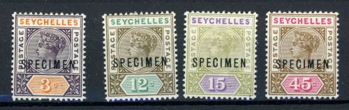 Seychellen 14-17Sp Ungebraucht mit Falz Erg. Werte kpl. mit Specimenaufdr.
