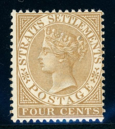 Straits Settlements 36 Ungebraucht mit Falz 4 C. braun
