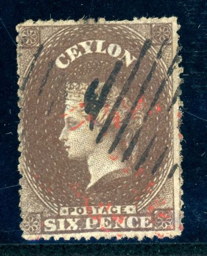 Ceylon 17A Gestempelt 6 P. braun