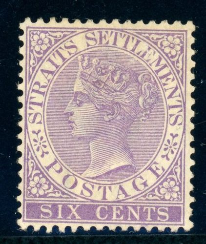 Straits Settlements 12 Ungebraucht mit Falz 6 C. violett