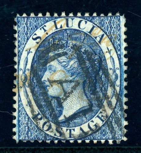 St. Lucia 5 Gestempelt 4 P. schieferblau, sauber gest. Kab-St