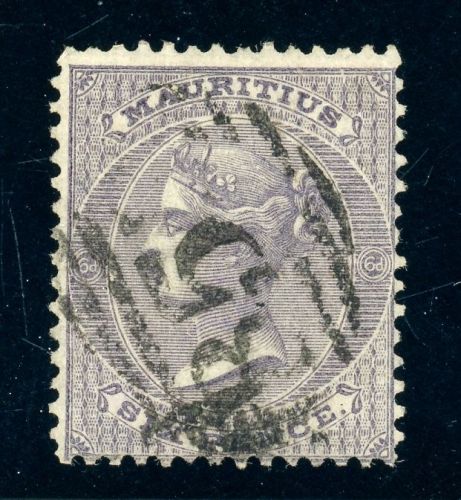 Mauritius 19 Gestempelt 6 P. violett, zentr. gest. Kab-st