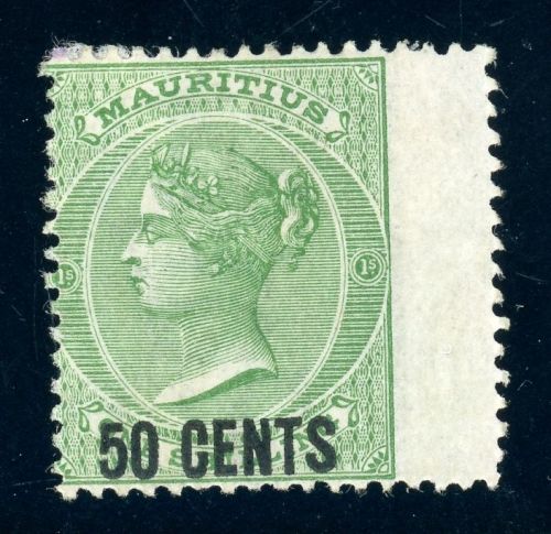 Mauritius 50BR Ungebraucht mit Falz 50 C. a. 1 Sh. gr