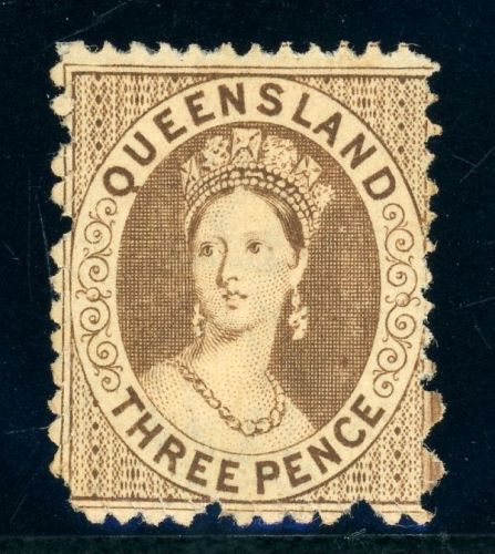 Queensland 34A Ungebraucht mit Falz 4 P. braun gez. 13