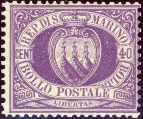 San Marino 5 Ungebraucht mit Falz 40 Cmi. violett, tadellos ungebr.