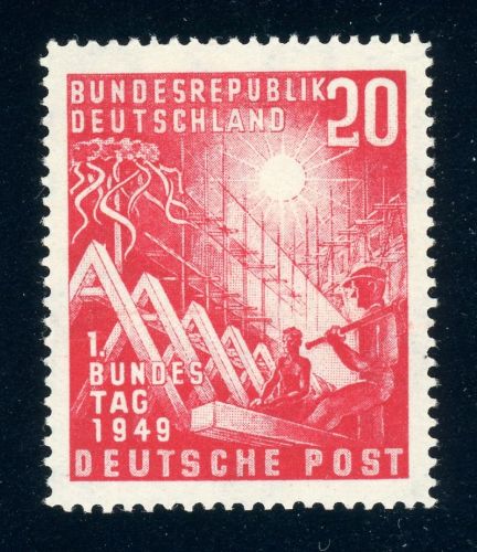 Bundesrepublik 112VII Postfrisch 20 Pfg. Bundestag mit Plf. "Dorn am Dachfirst"