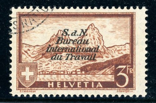 Int. Arbeitsorganisation (Ilo) 48 Gestempelt 3 Fr. rotbraun