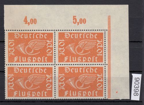 DR 1919, Mich.-Nr.: 111   **   Eckrand  4er.-Block