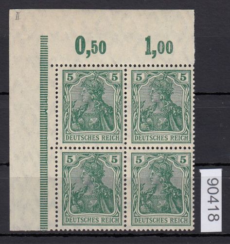 DR 1915, Mich.-Nr.: 85 II   **   Eckrand  4er.-Block