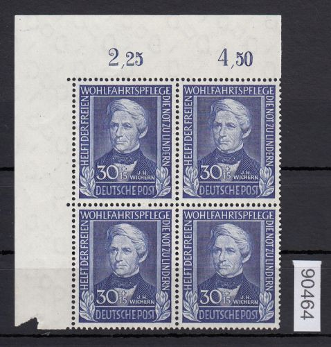 Bund 1949, Mich.-Nr.: 120 ** Eckrand 4er.-Block