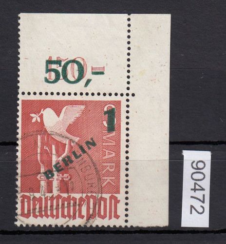 Berlin 1949, Mich.-Nr.:  66 gestempelt  geprüft  Eckrand