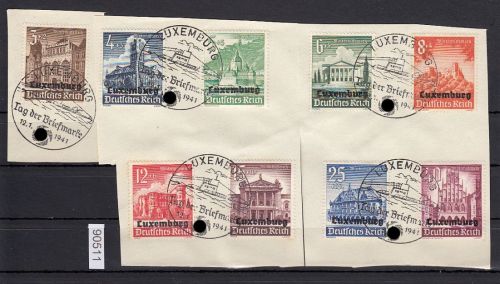 Luxenburg, Mi.-Nr. 33-41 gestempelt   Tag der Briefmarke 1941