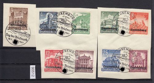 Luxenburg, Mi.-Nr. 33-41 gestempelt   Tag der Briefmarke 1941
