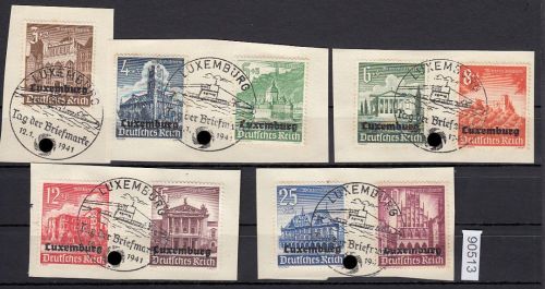 Luxenburg, Mi.-Nr. 33-41 gestempelt   Tag der Briefmarke 1941