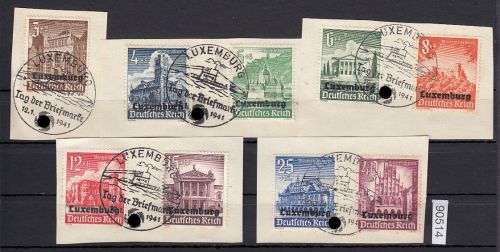 Luxenburg, Mi.-Nr. 33-41 gestempelt   Tag der Briefmarke 1941