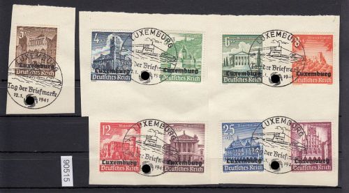 Luxenburg, Mi.-Nr. 33-41 gestempelt   Tag der Briefmarke 1941