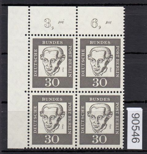 Berlin 1961, Mich.-Nr.: 206  ** Eckrand  4er.-Block