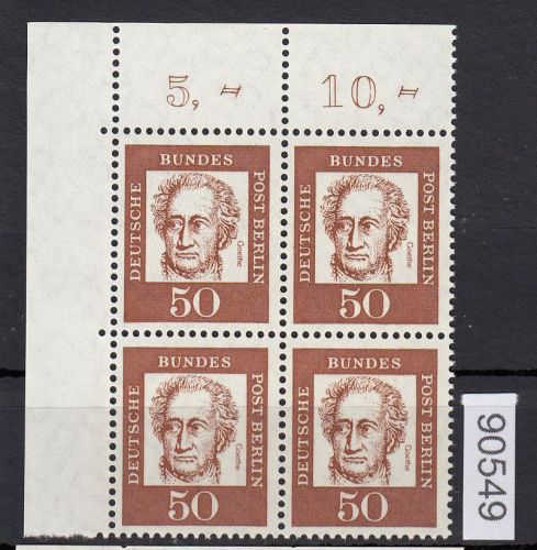 Berlin 1961, Mich.-Nr.: 208  ** Eckrand  4er.-Block