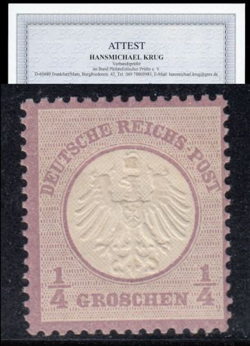 DR 1872, Mich.-Nr.:  1 * geprüft  Attest