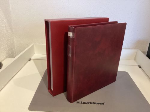 Lindner Ringbinder + Kassette  gebraucht leer rot