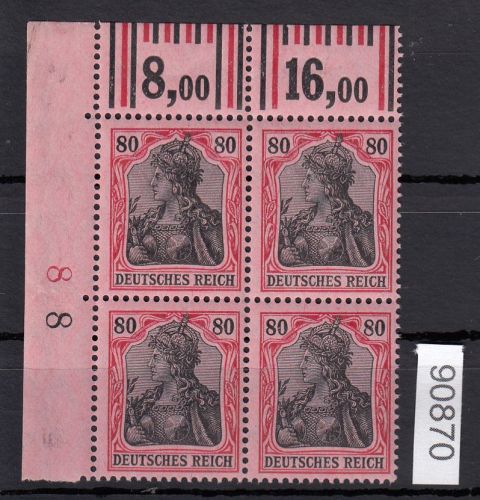 DR 1915, Mich.-Nr.: 93 II   **   Eckrand  4er.-Block