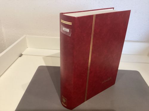 Briefmarkenalbum Einsteckalben Schaubek DIN A4 rot 64 weiße Seiten gebraucht