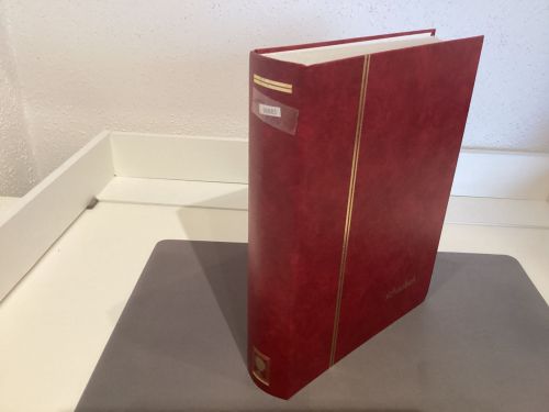 Briefmarkenalbum Einsteckalben Schaubek DIN A4 rot 64 weiße Seiten gebraucht