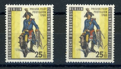Berlin 131,131x Postfrisch 25 Pfg. Postillion mit beiden Riffelungen