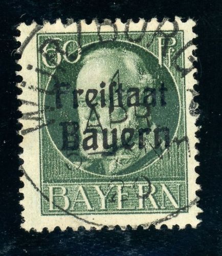 Bayern 162ASF Gestempelt 60 Pfg. mit Abart B nach rechts verschoben