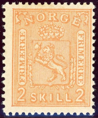 Norwegen 12 2 Sk. orange in postfrischer Erhaltung