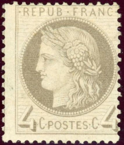 Frankreich 47 Ungebraucht mit Falz 4 C. grau, tadellos ungebr.
