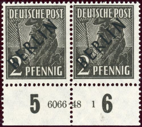 Berlin 1Han Postfrisch 2 Pfg. UR-Paar mit Han 6066.48 1