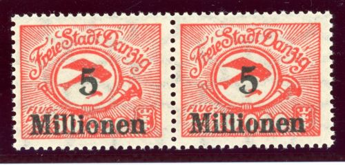 Danzig 180FI Postfrisch 5 Mill. a. 10000 Mk. Fehldruck