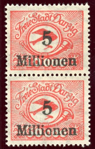 Danzig 180FI Postfrisch 5 Mill. a. 10000 Mk. Fehldruck