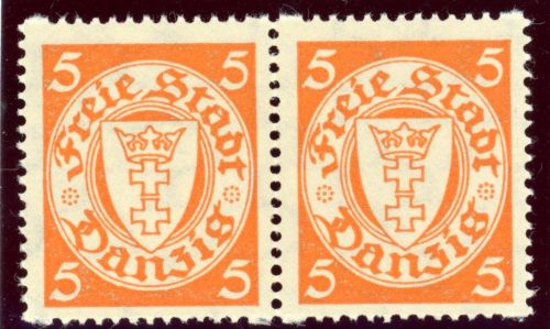 Danzig 193Dy (2) Postfrisch 5 Pfg. Rollenmarke im waager. Paar
