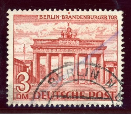 Berlin 59I Gestempelt 3 Mk. mit Plattenf. "Rechteck