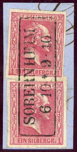 Preussen 10b (2) Briefstück 1 Sgr. karmin