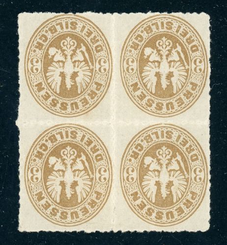 Preussen 18a (2) 3 Sgr. braun, ungebr. Luxusviererblock