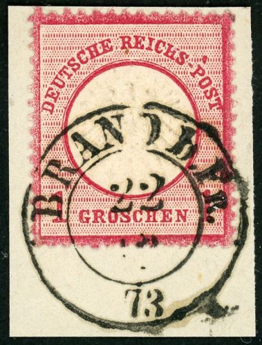 Deutsches Reich 19Plf. Briefstück 1 Gr. karmin mit Plf. "Punkt