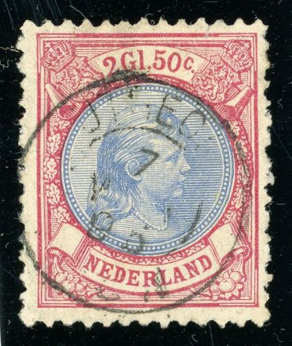 Niederlande 45aA Gestempelt 2, 50 Gld. lilarot, tadellos gestempelt
