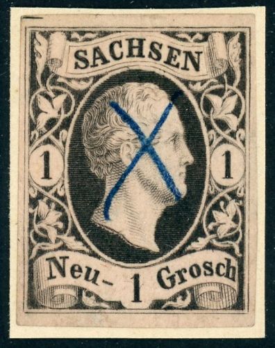 Sachsen 4 Briefstück 1 Ngr. schw./rosa mit li. oben Eckwinkel auf Luxusbfst....
