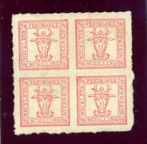 Mecklenburg Schwerin 5b Ungebraucht mit Falz 4/4 Sch. gew. Papier