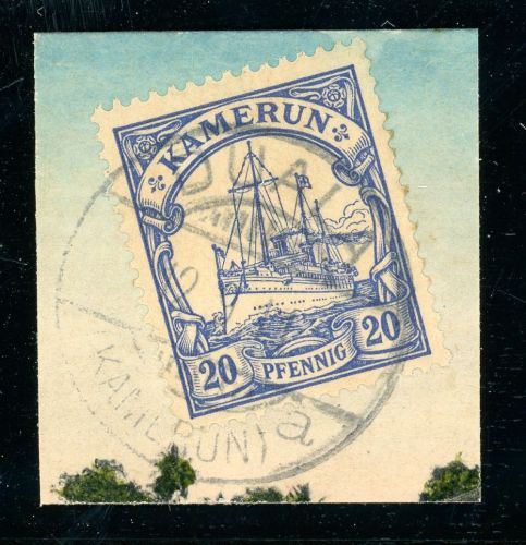 Kamerun Stempel 10 Briefstück DUALA a 12.9.11, ideal a. Luxusbfst. 20 Pfg.